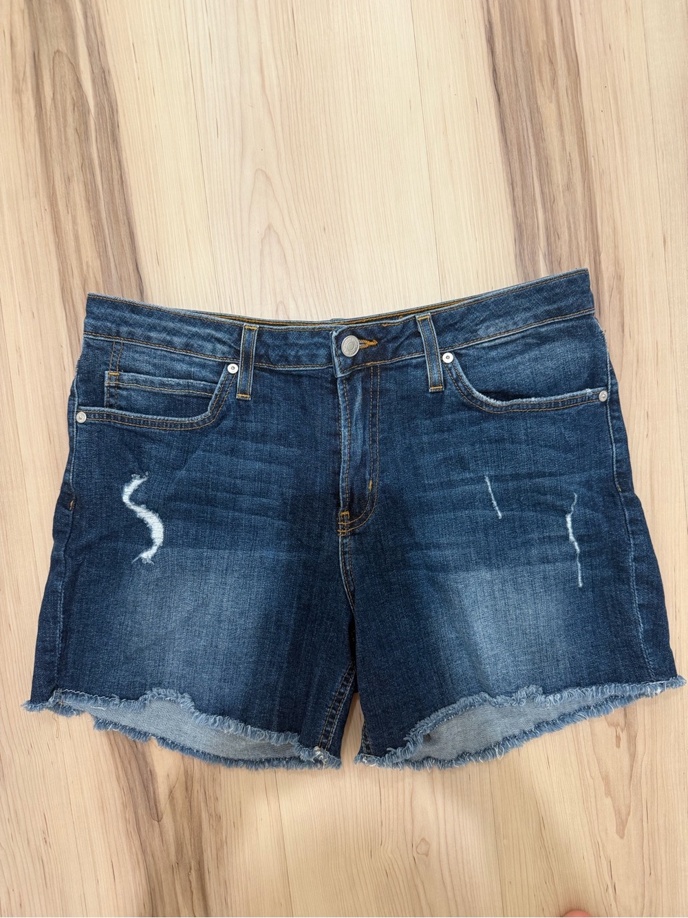 Just Black Dark Blue Distressed Denim Shorts